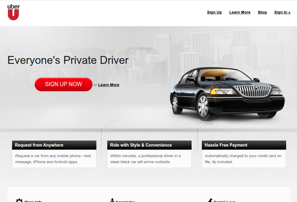 Recreated 2010 UberCab teaser with SMS call-to-action.